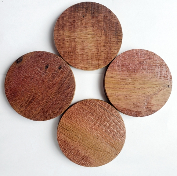 Oak Wine Wood Coasters Set of 4 - Picture 8 of 8